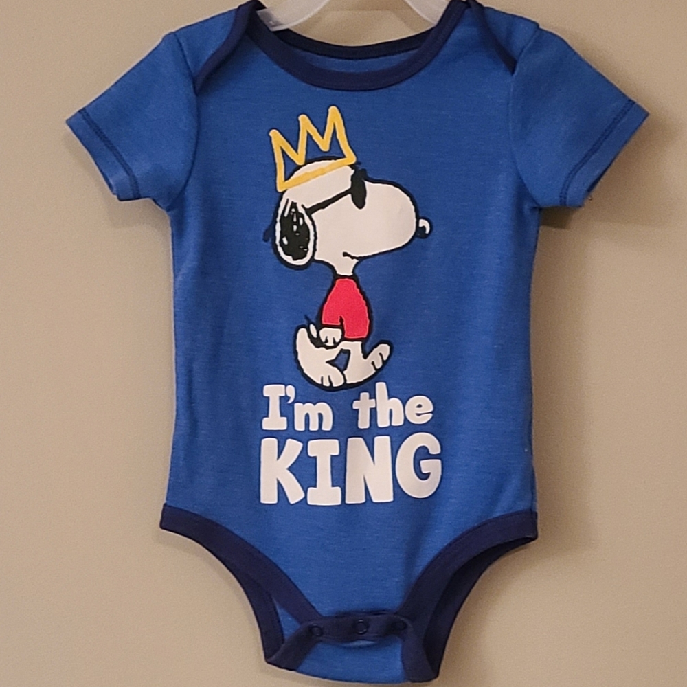 Peanuts Snoopy blue short sleeved onesie/bodysuit